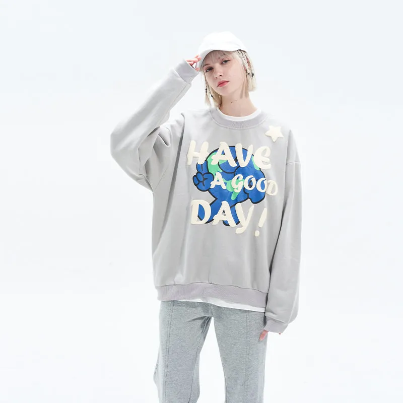 Smiling Earth Foam Print Sweater