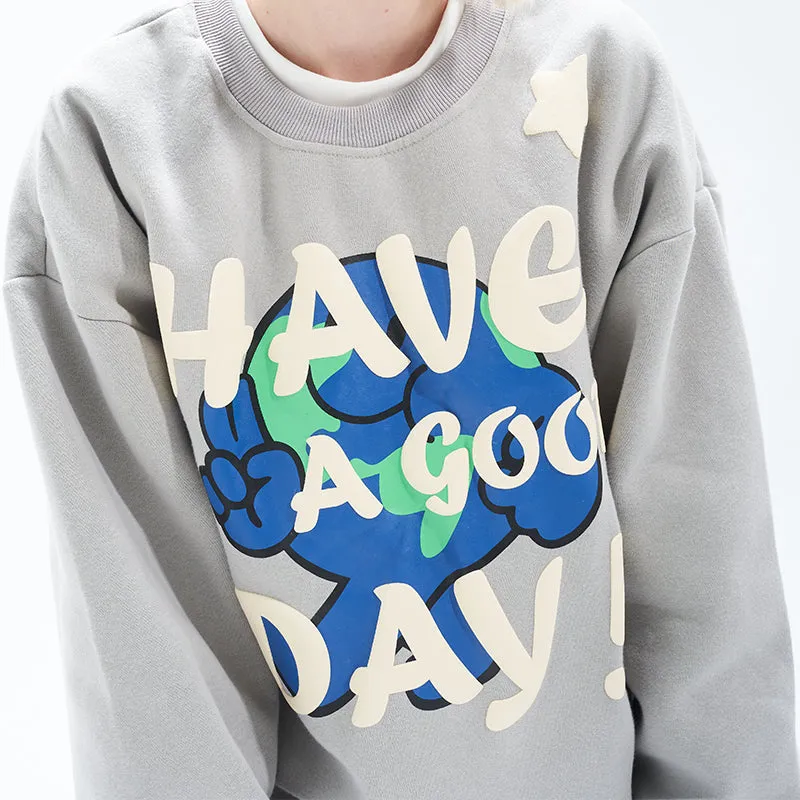 Smiling Earth Foam Print Sweater