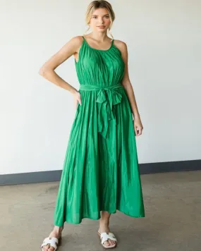 Solid Cami Maxi Dress with Belt