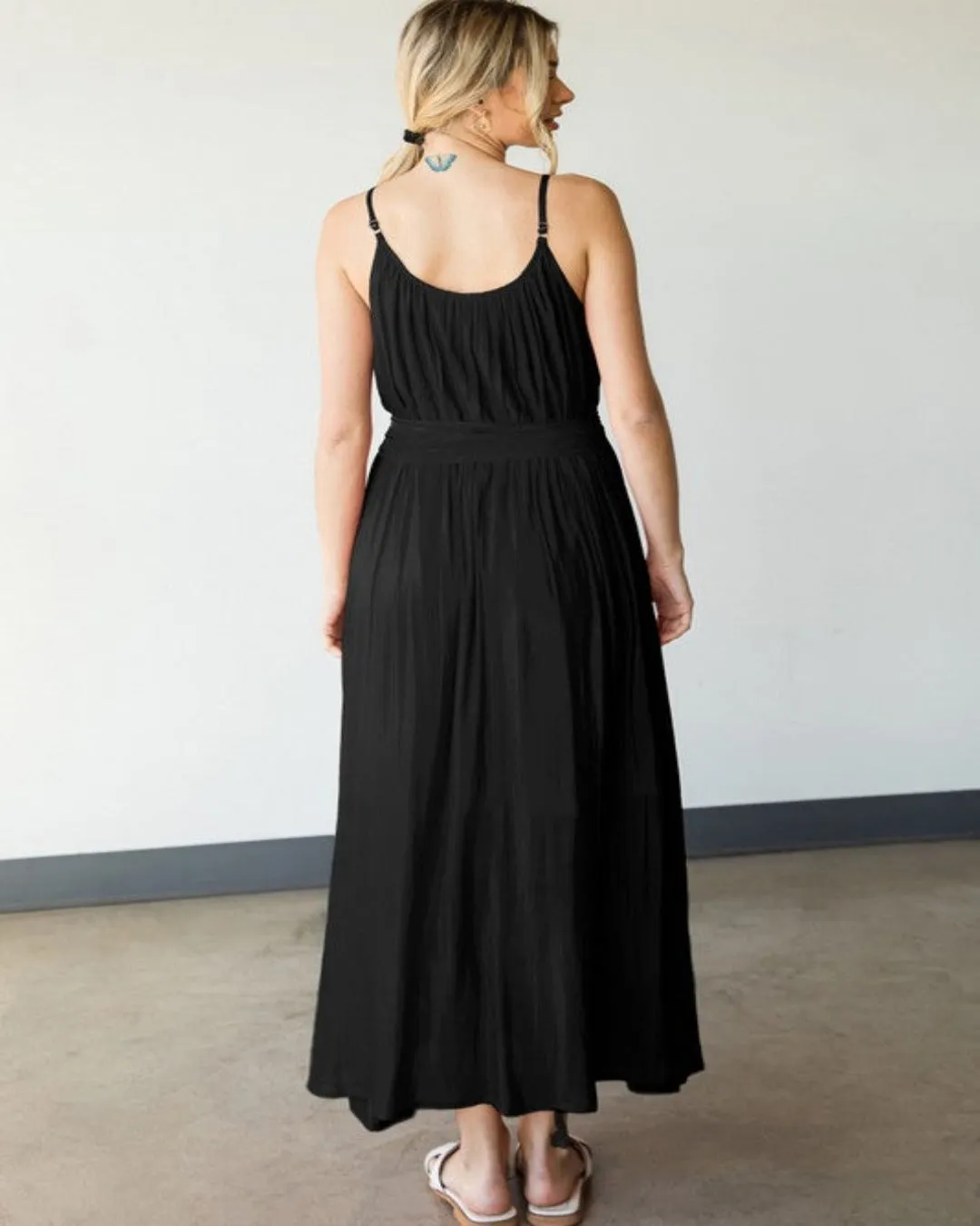 Solid Cami Maxi Dress with Belt