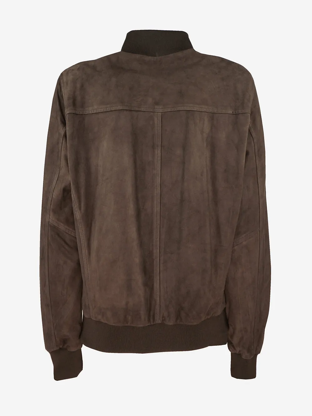 Special Collection: Solid-color Suede Bomber Jacket with Front Buttoning and Pockets