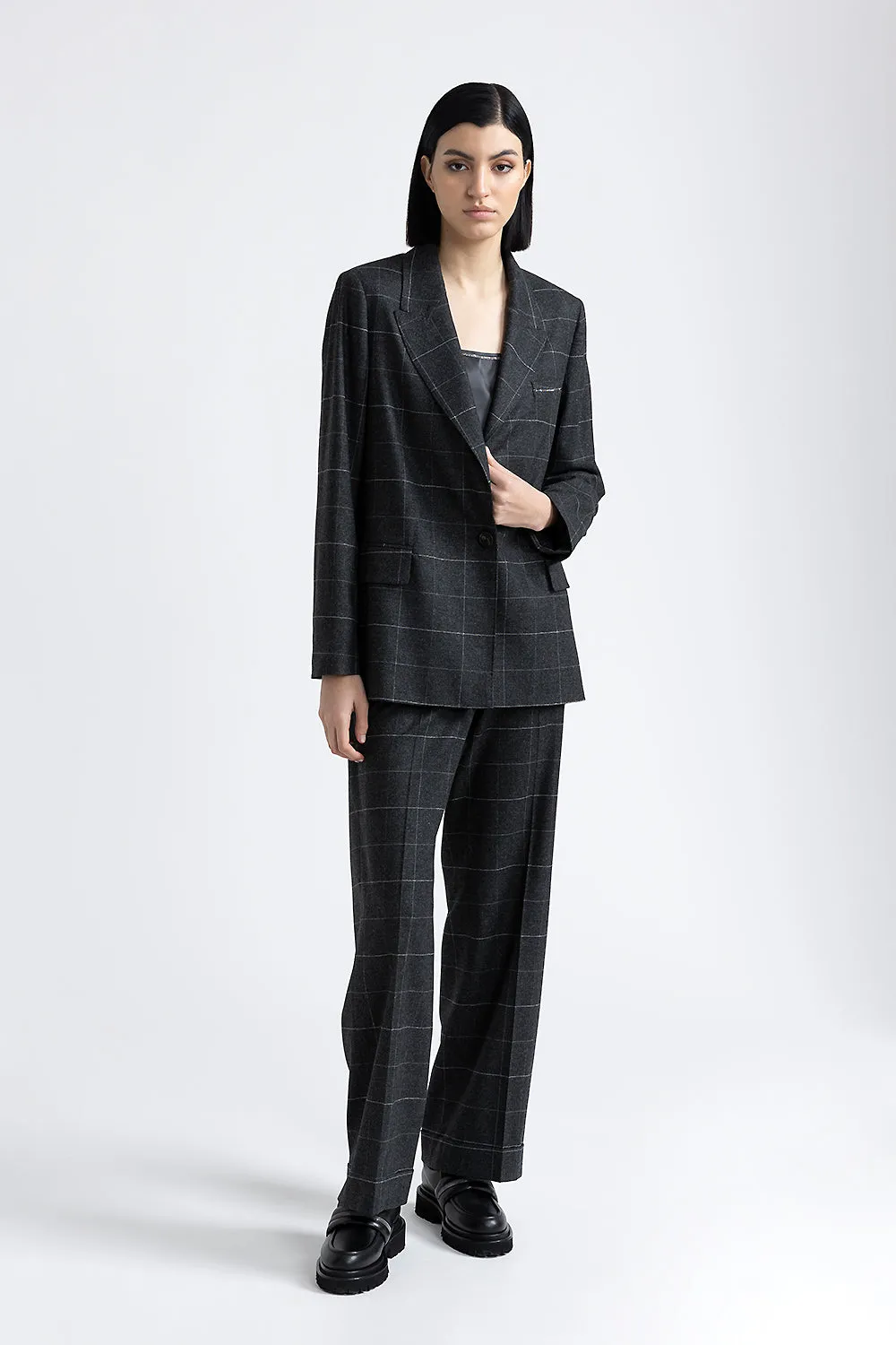 Stretch cashmere wool blazer