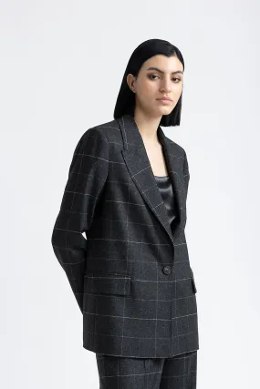 Stretch cashmere wool blazer