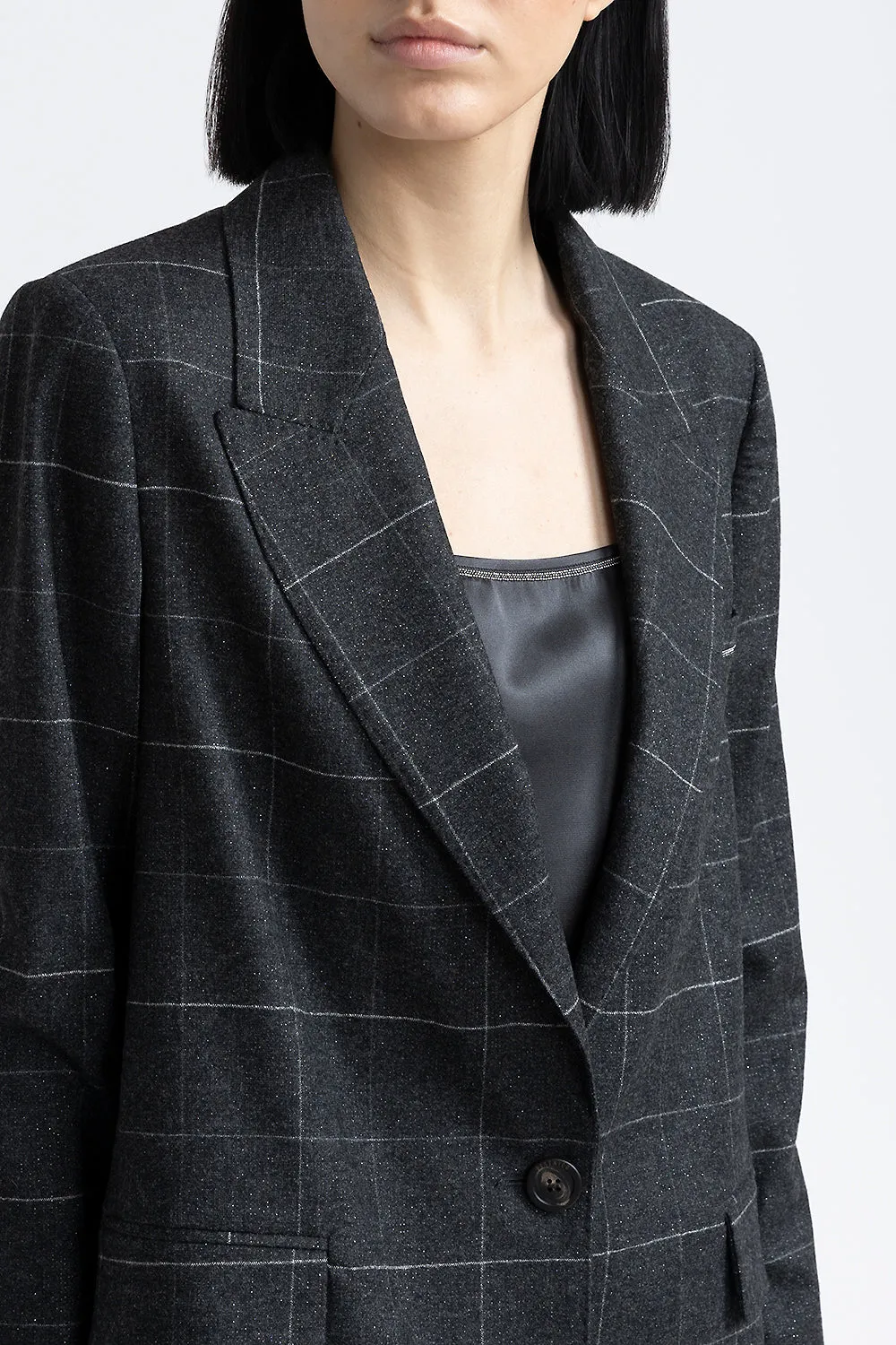 Stretch cashmere wool blazer