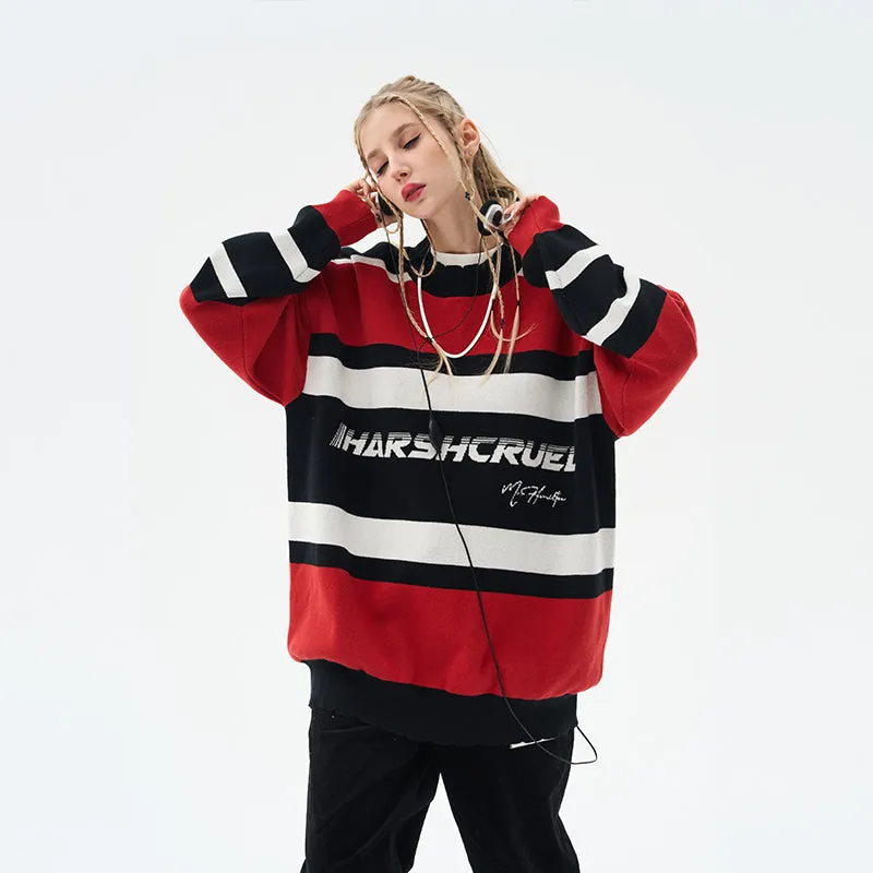 Striped Logo Knit Sweater