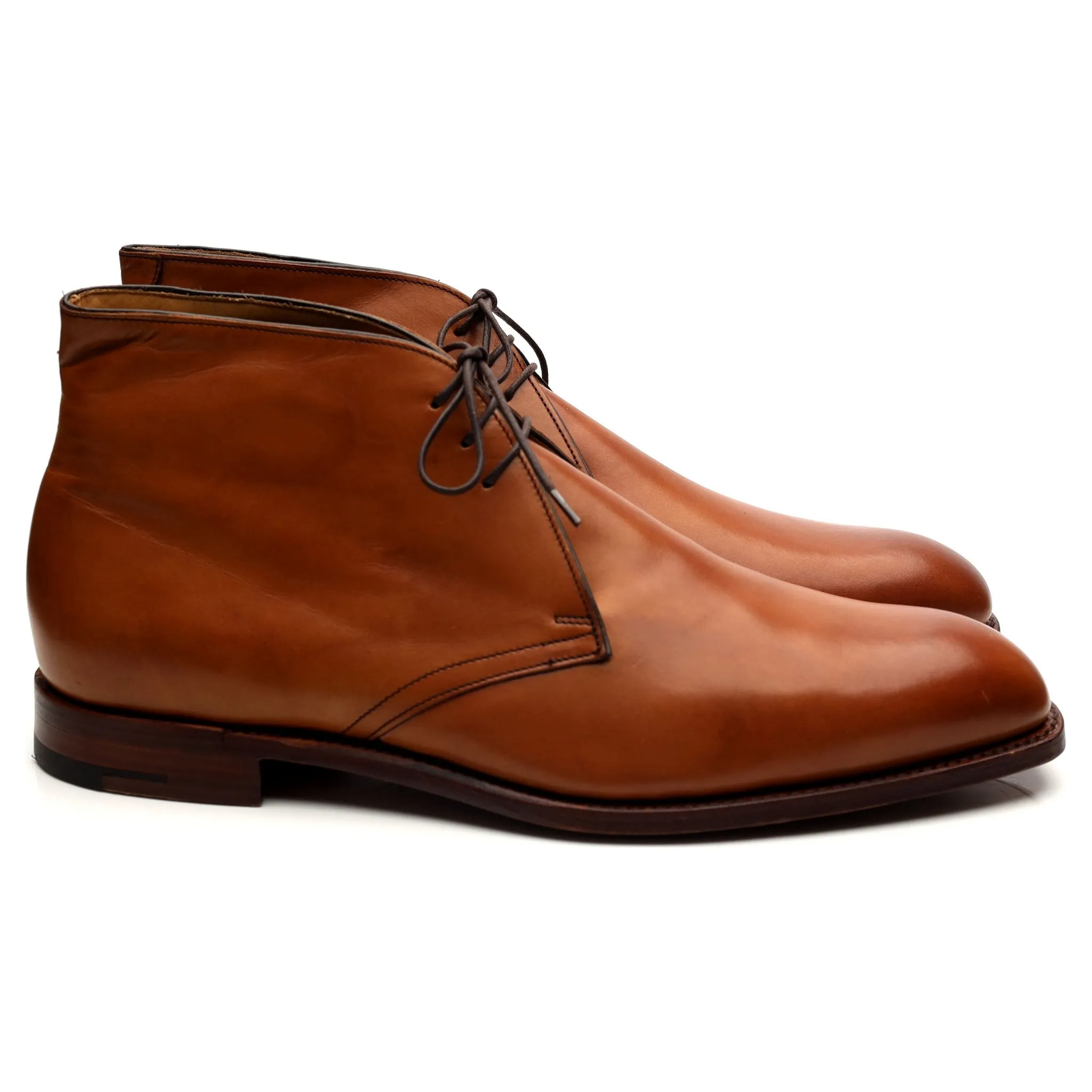 Tan Brown Leather Chukka Boots UK 10.5 FX