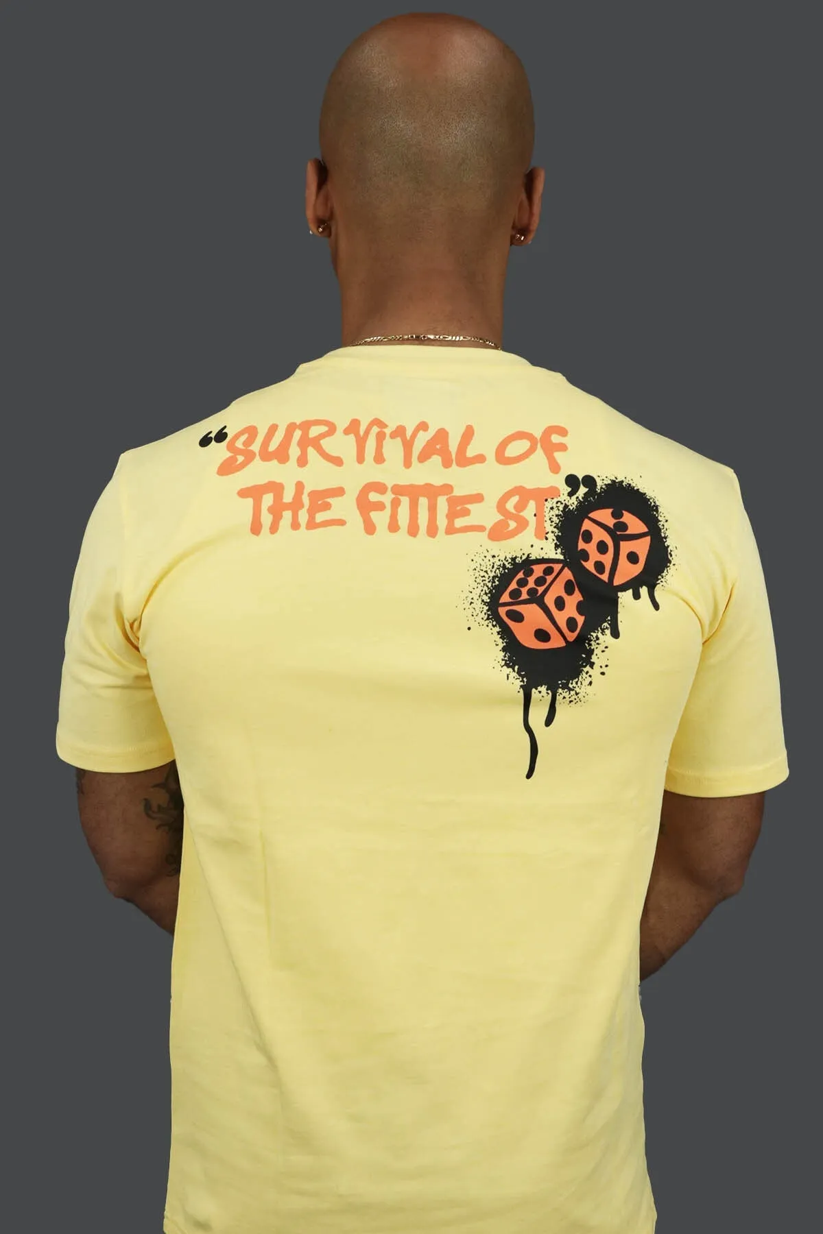 The Strong Yellow Custom Hype Beast Spray Painted Streetwear T-Shirt Motive Denim