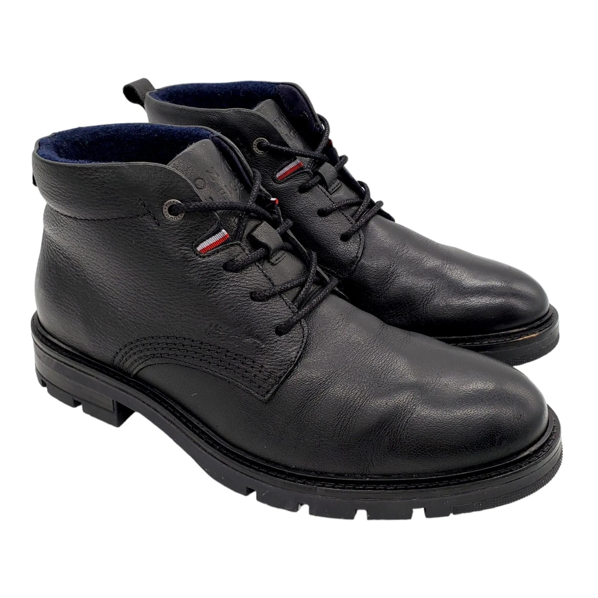 Tommy Hilfiger Black Lace-Up Ankle Boots