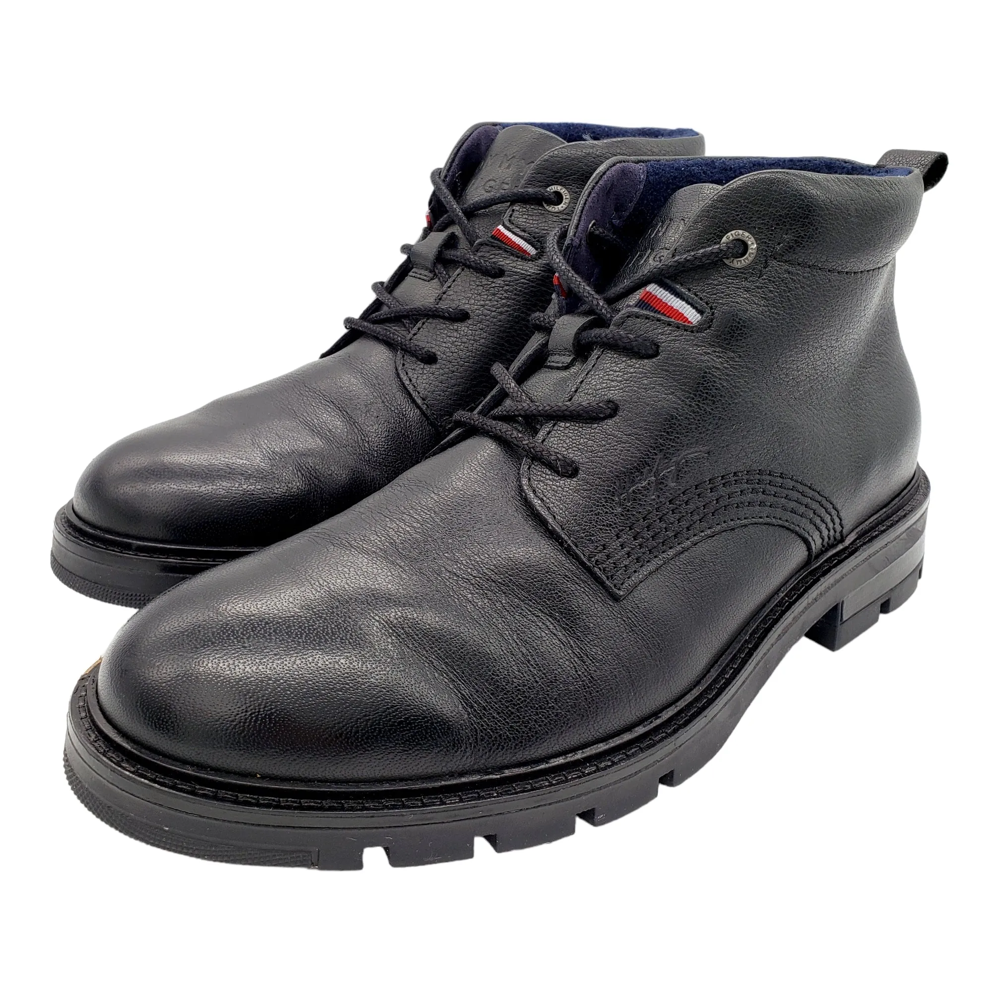 Tommy Hilfiger Black Lace-Up Ankle Boots