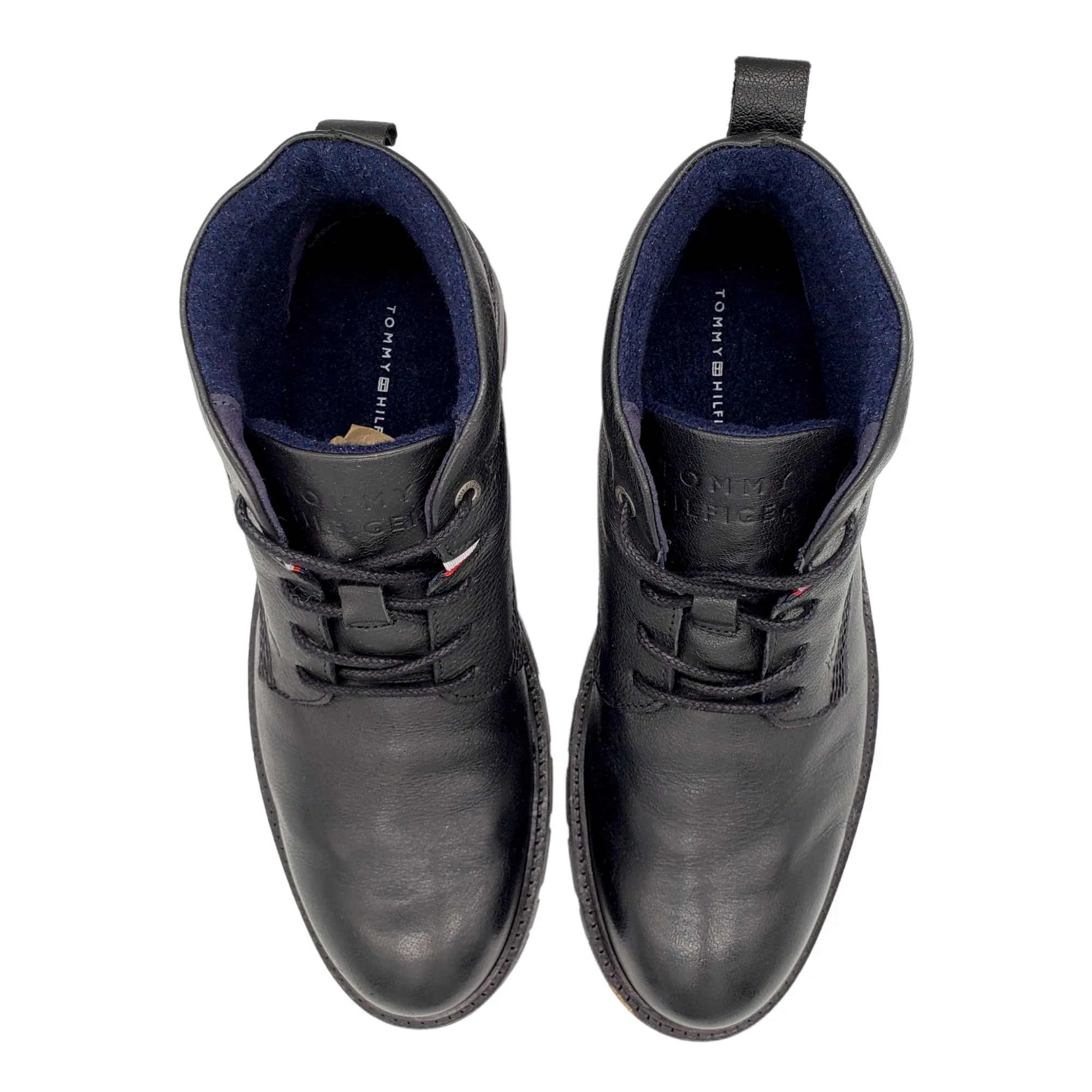 Tommy Hilfiger Black Lace-Up Ankle Boots