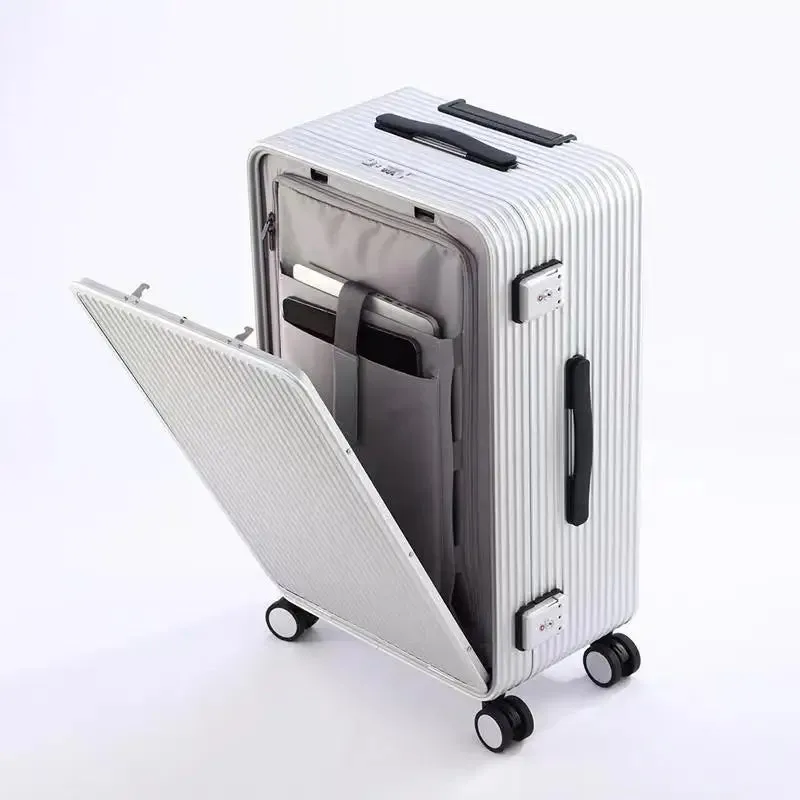 Unisex 100% Aluminium Laptop Luggage Spinner Rolling Trolley Bag