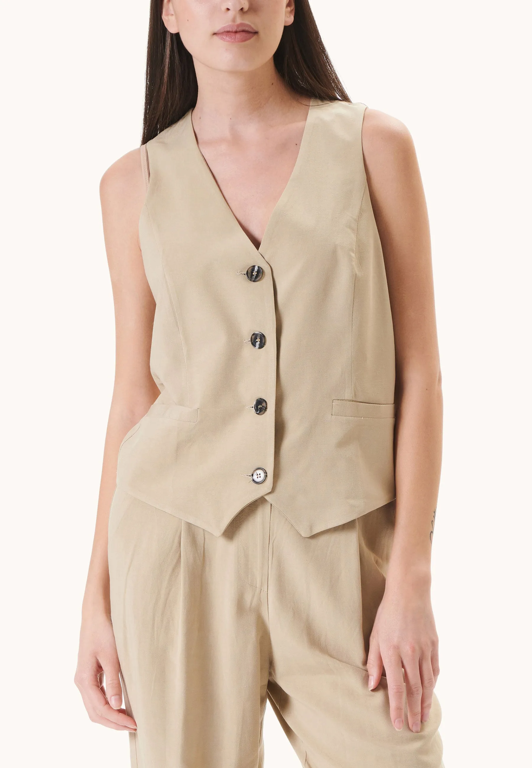 Unlined button-down vest