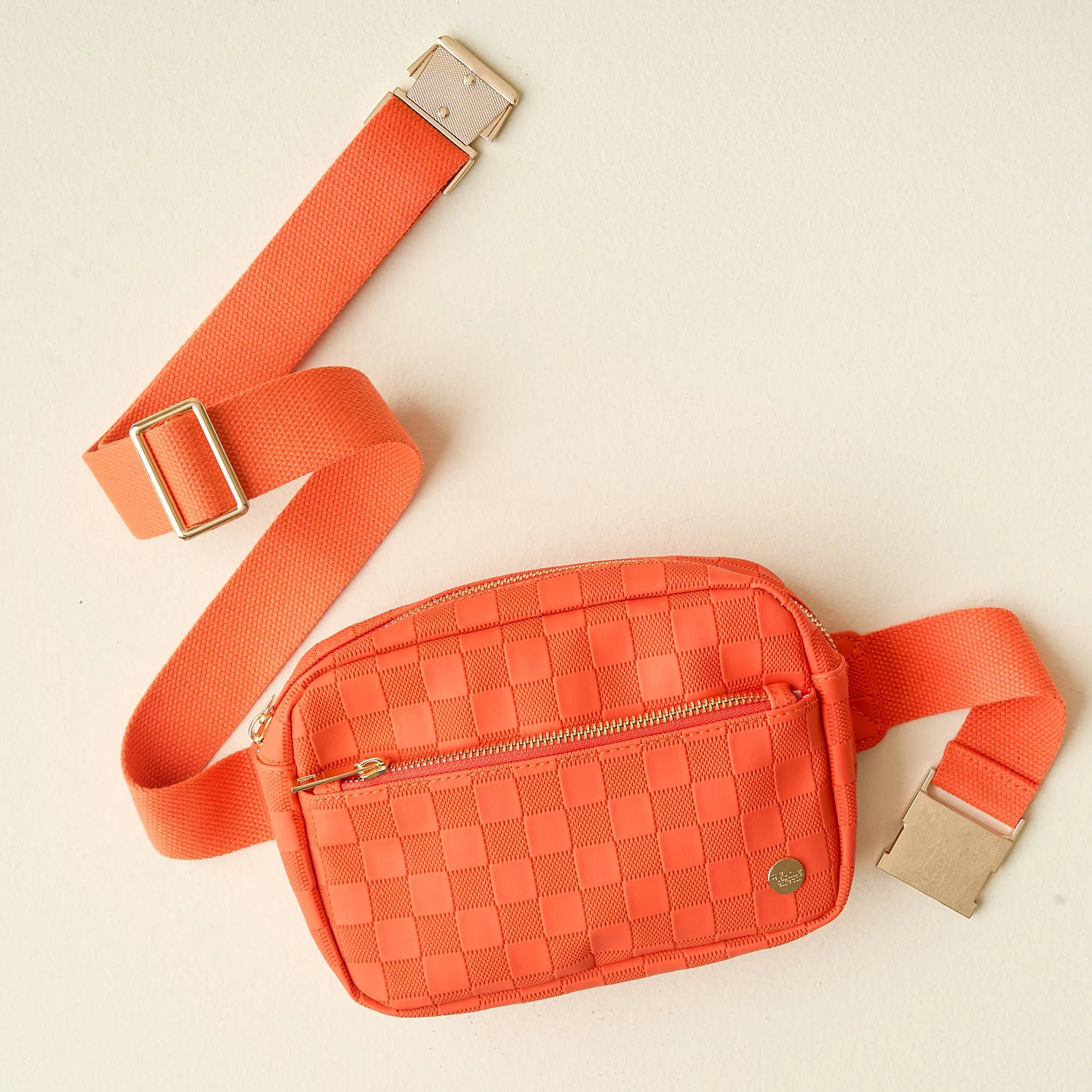 Urban Check Belt Bag- Orange