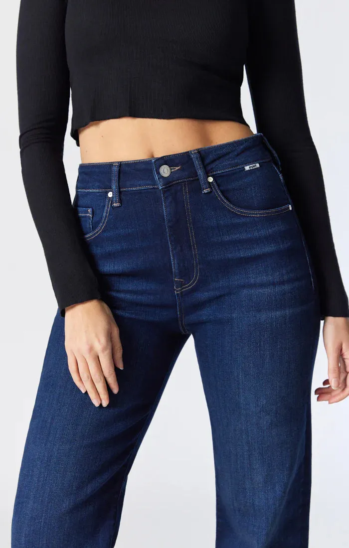 Victoria High Waist Flared Denim Trousers