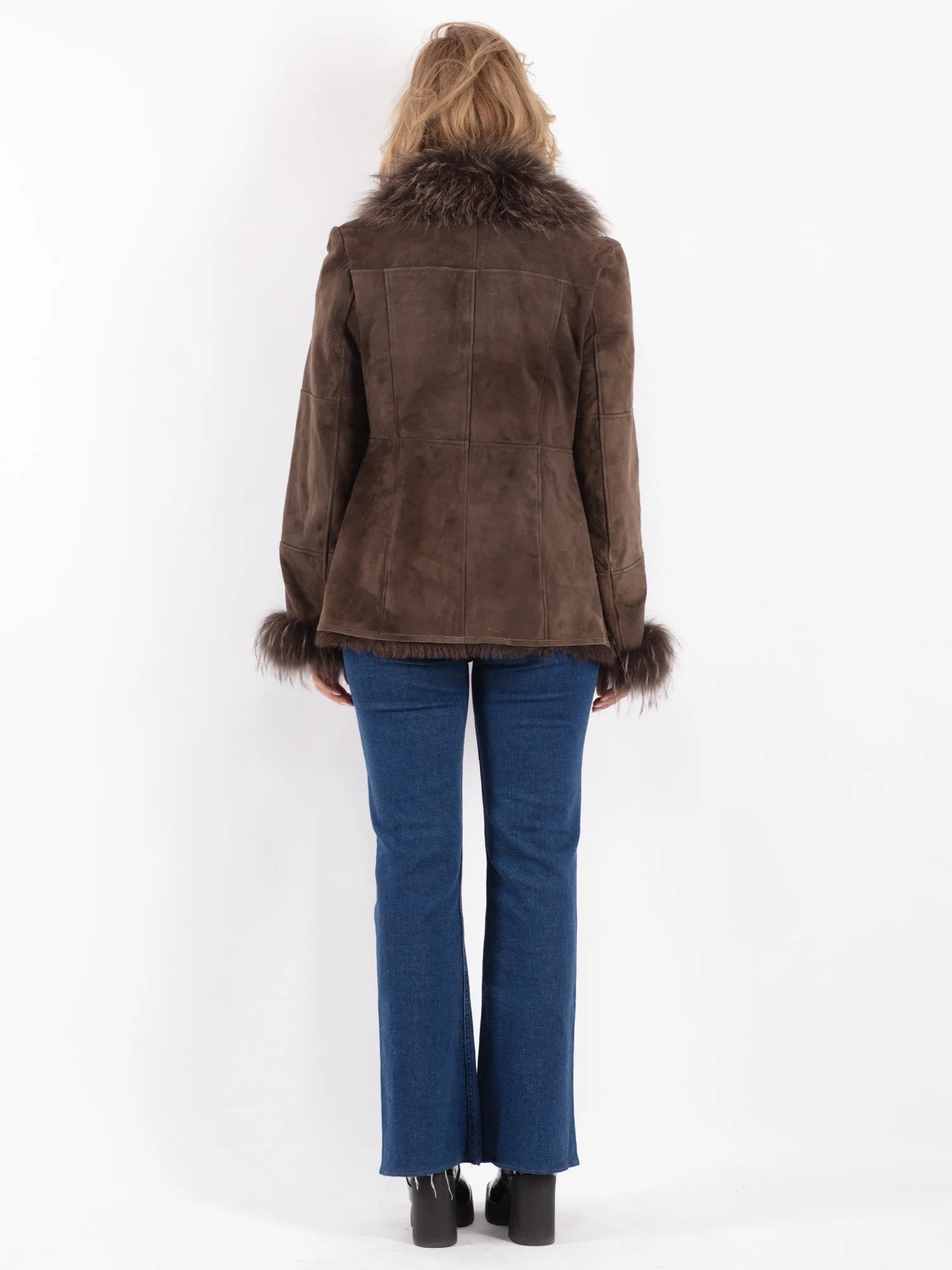 Vintage 90's Penny Lane Sheepskin Jacket in Brown