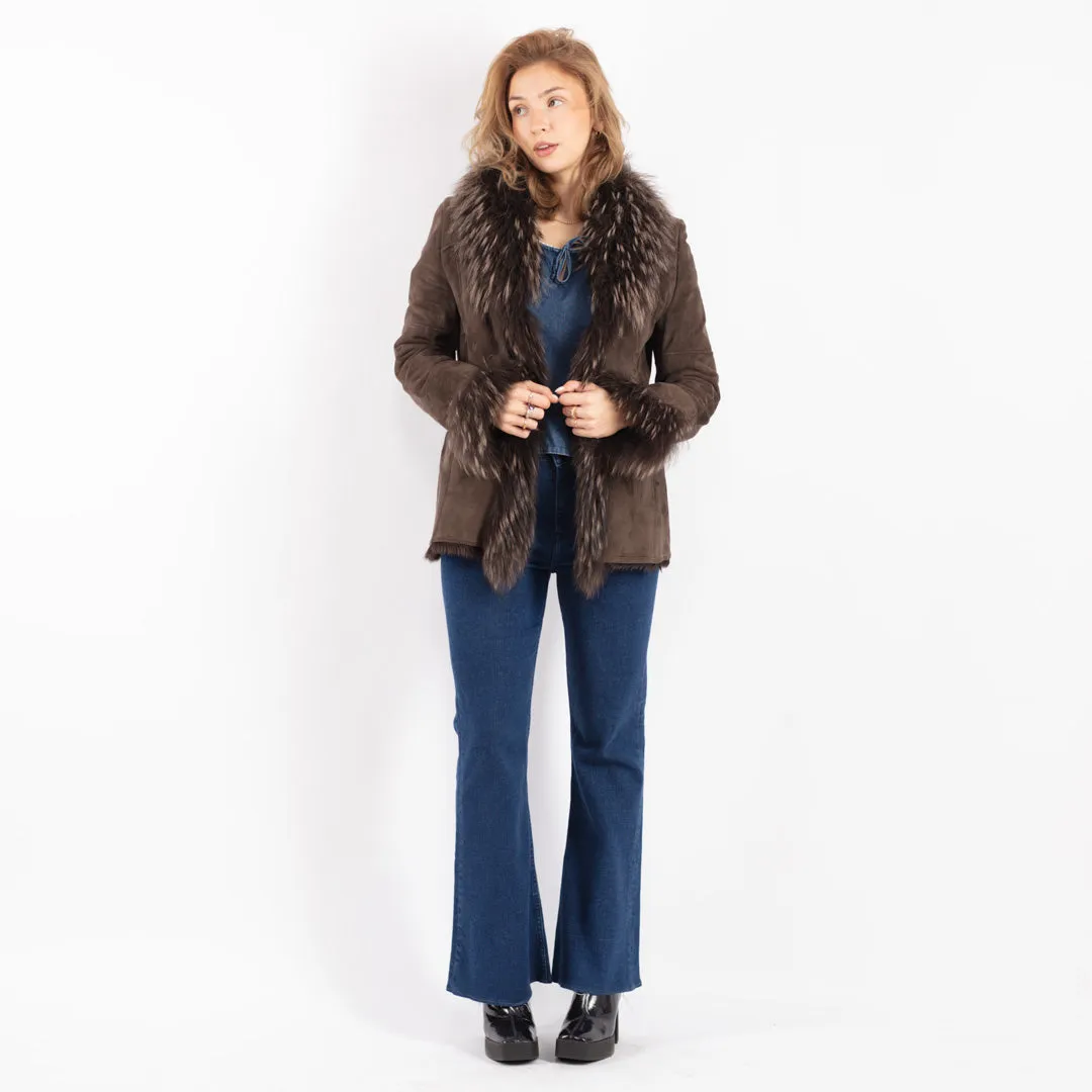 Vintage 90's Penny Lane Sheepskin Jacket in Brown