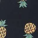 Vintage Pineapple Print Sheath Swimsuit in Black - Plus Size