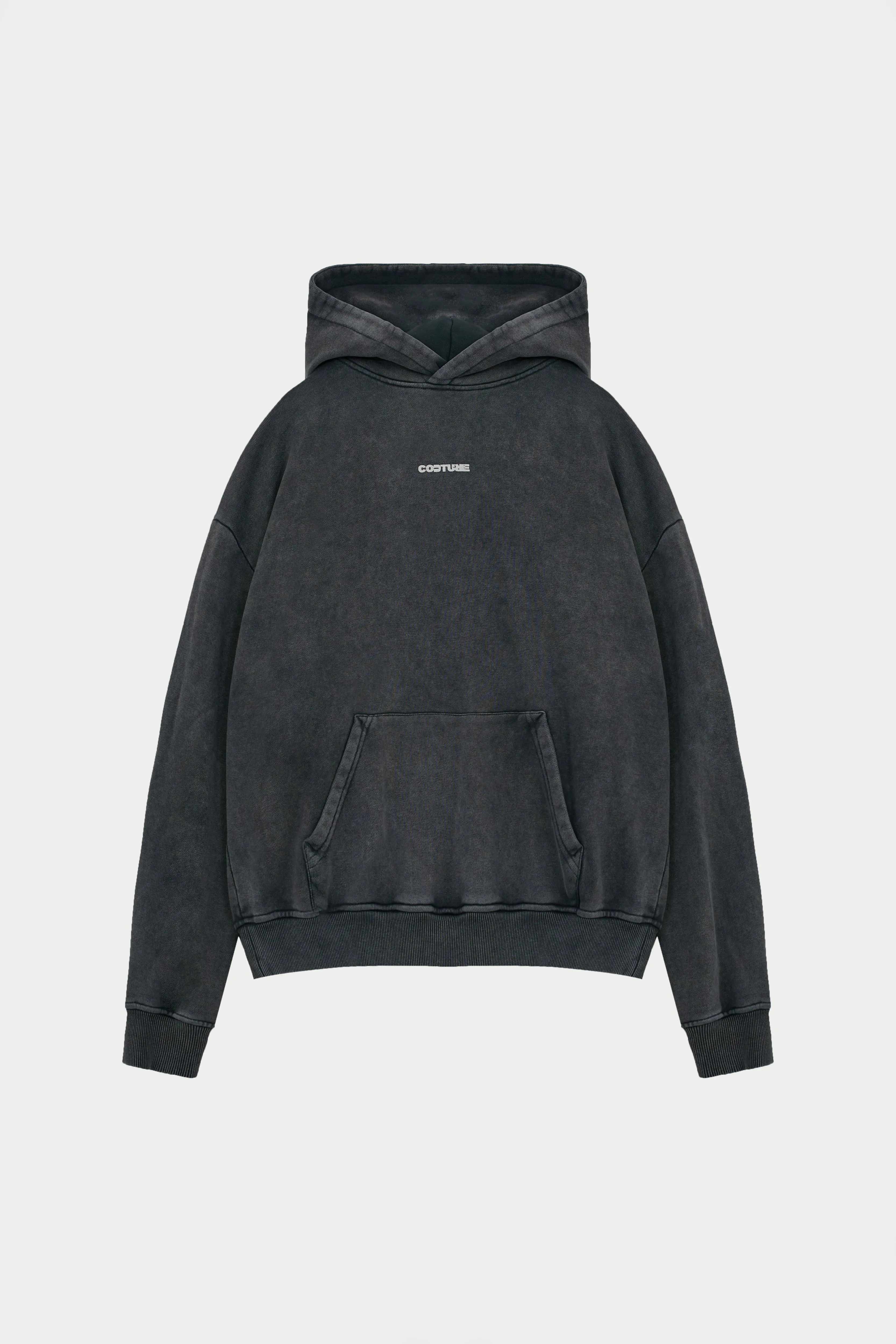 WASHED ARCHIVE LOGO GRAPHIC HOODIE - DARK GREY