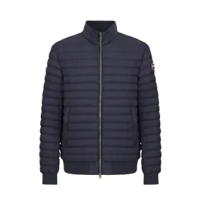 water-repellent navy men's opaque bomber jacket