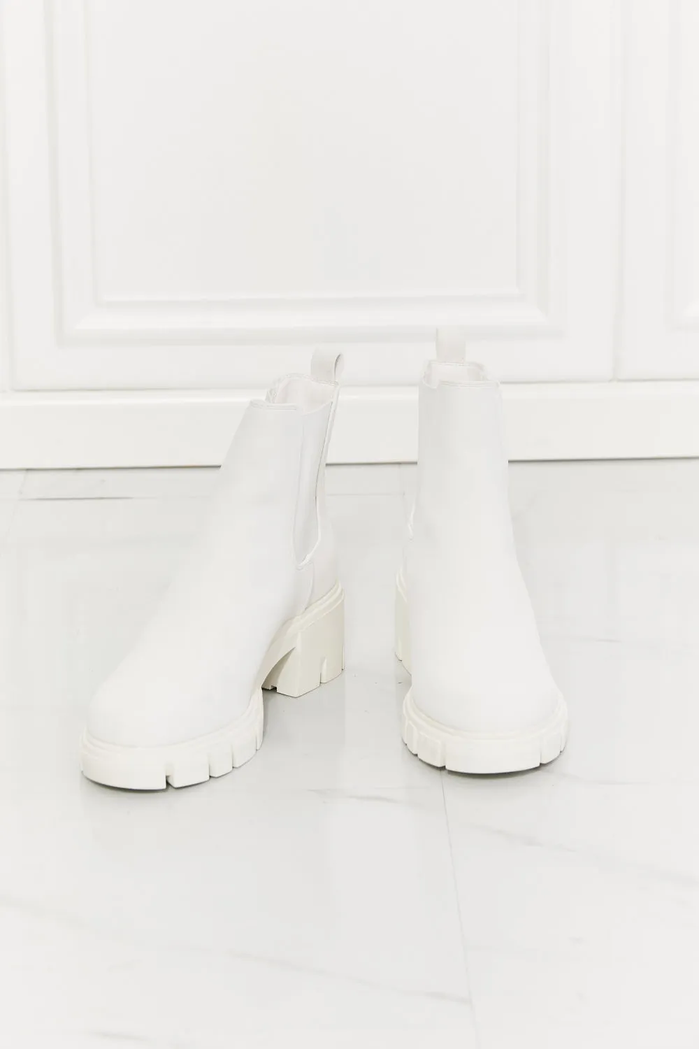 White MMShoes Work For It Matte Lug Sole Chelsea Boots result