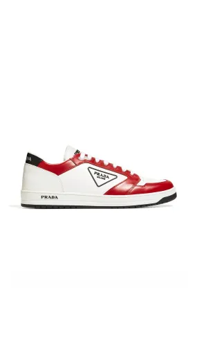 White Red Black District Leather Sneakers