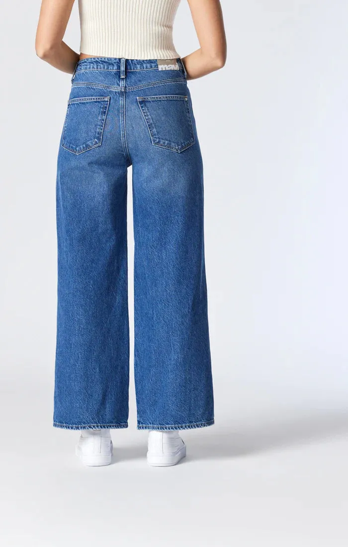 Wide Leg Dark True Blue Miami Jeans.