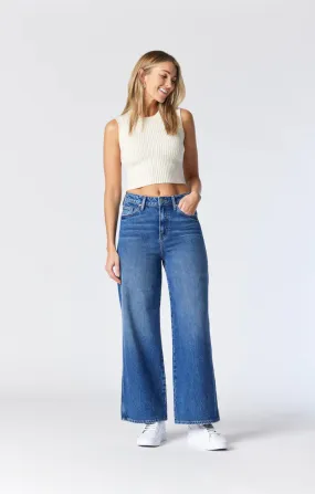 Wide Leg Dark True Blue Miami Jeans.