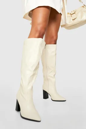 Wide Width Knee High Pointed Toe Boots