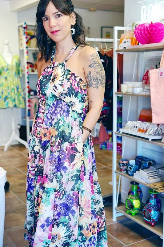 wild flower print maxi dress online shopping