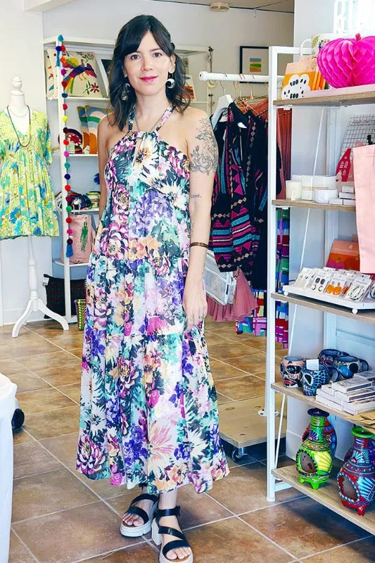 wild flower print maxi dress online shopping