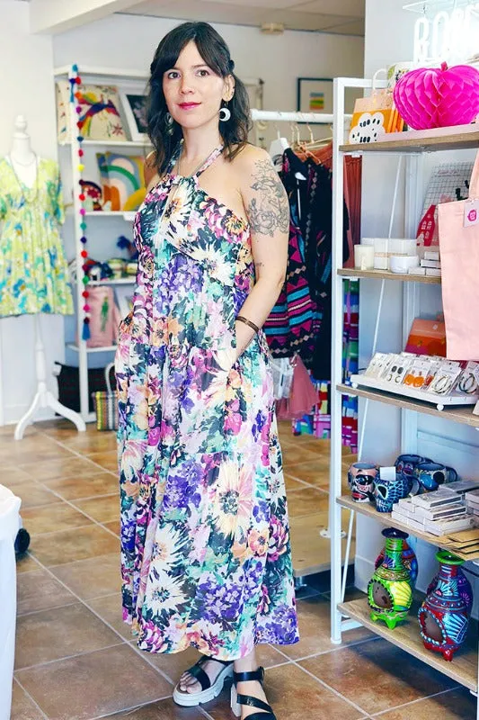 wild flower print maxi dress online shopping