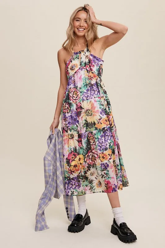 wild flower print maxi dress online shopping