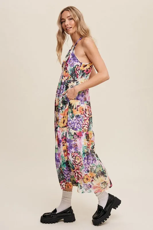 wild flower print maxi dress online shopping