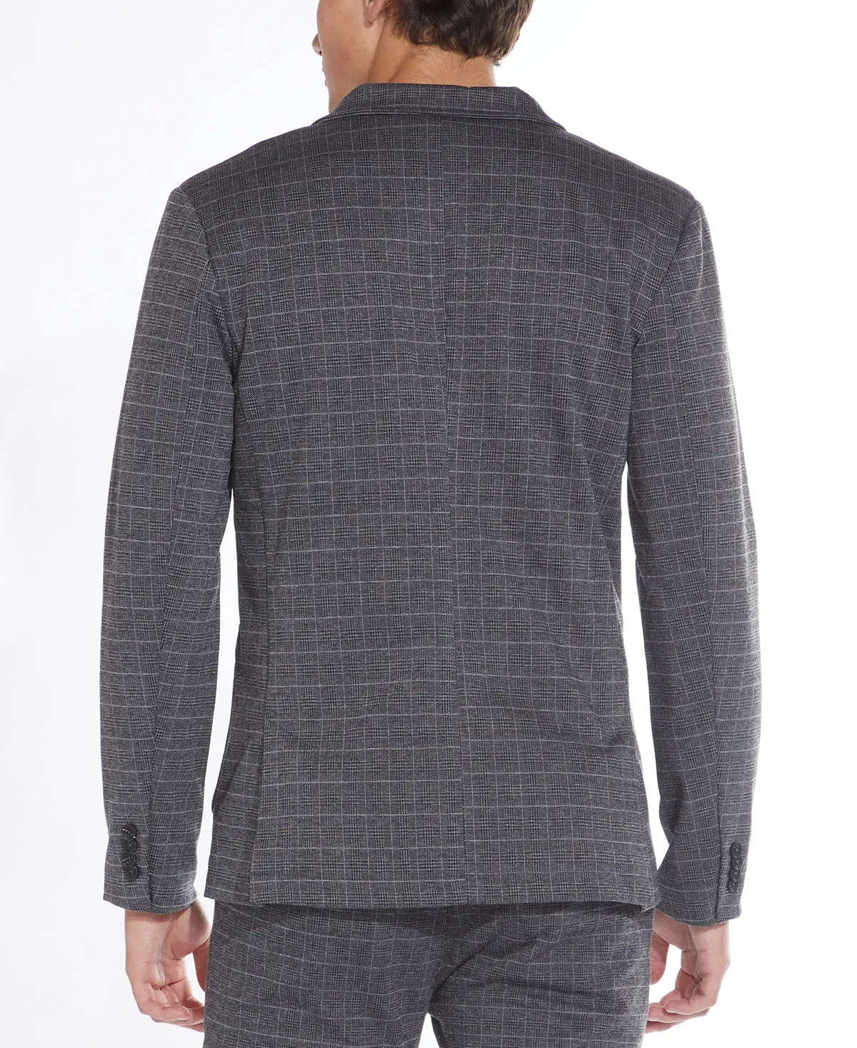 Wiley Glen Plaid Knit Blazer in Charcoal/Gray