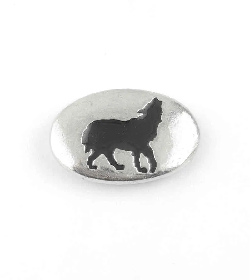 Wolf Pocket Stone, Lead-Free Pewter