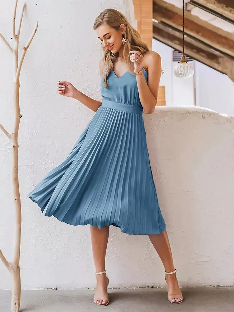 Wonderful Pleated Midi Dress.