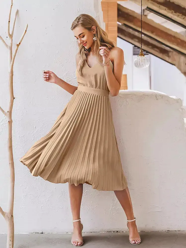 Wonderful Pleated Midi Dress.