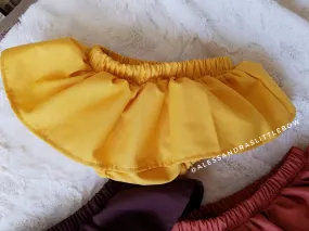 Yellow mustard ruffled shorts