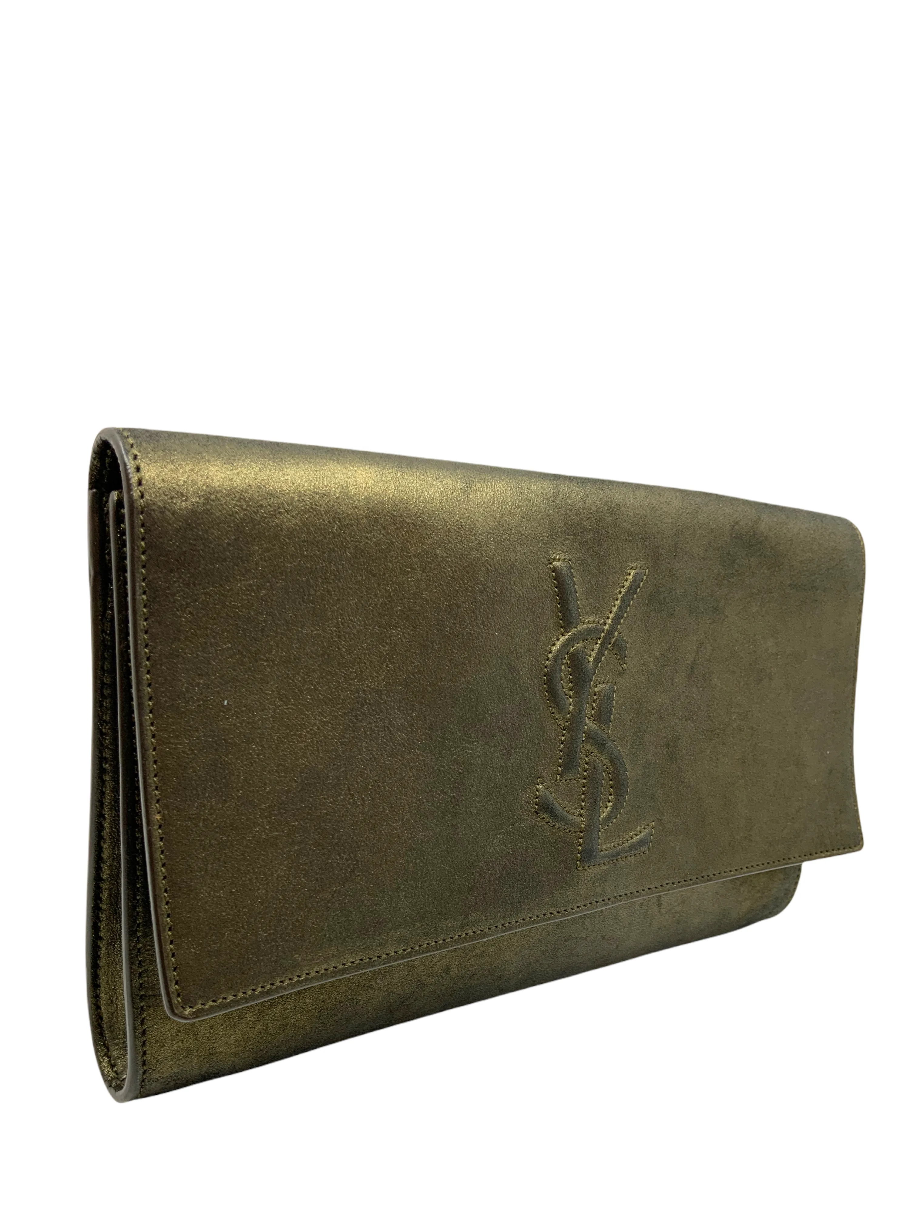 Yves Saint Laurent Calfskin Monogram Large Belle De Jour Clutch