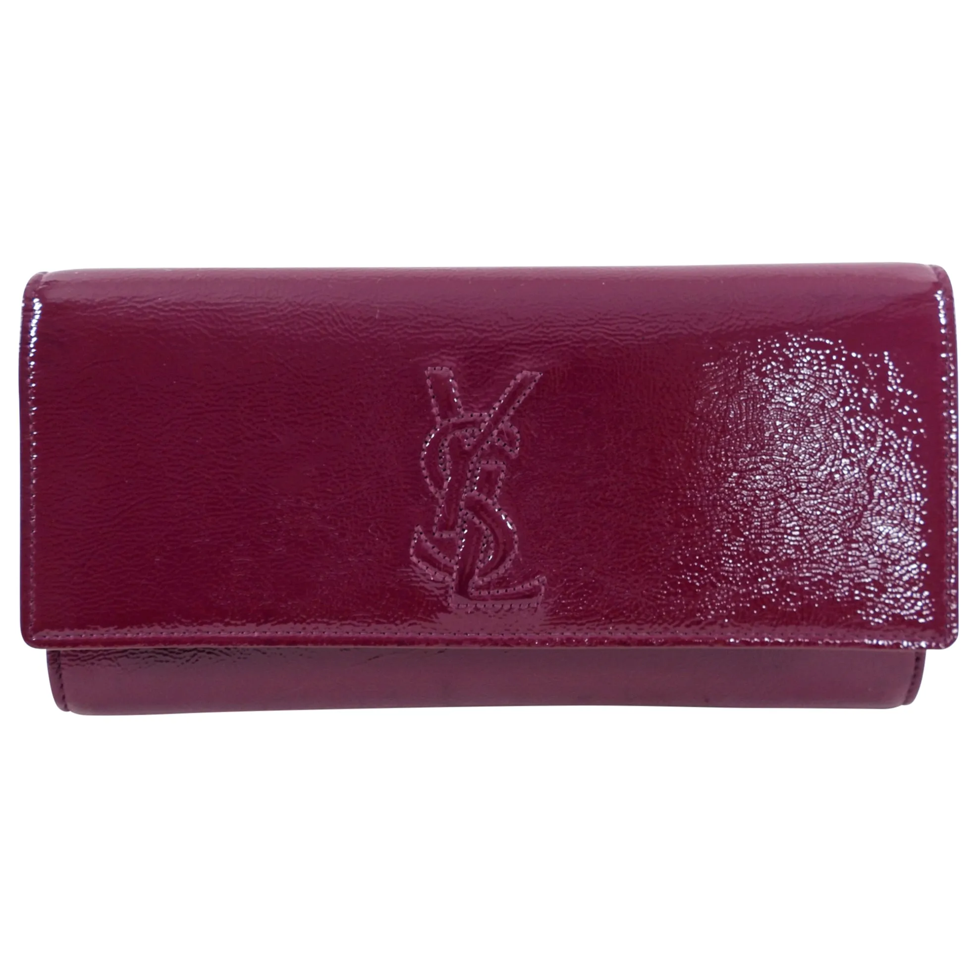 Yves Saint Laurent Plum Patent Belle De Jour Clutch Bag