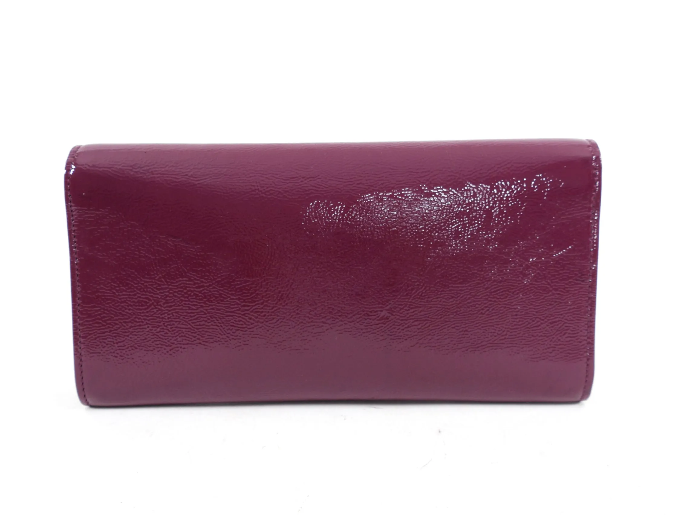 Yves Saint Laurent Plum Patent Belle De Jour Clutch Bag