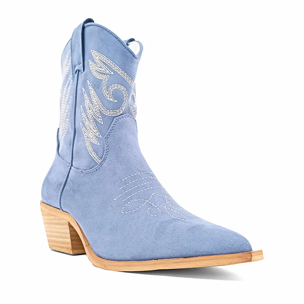 Zahara Embroidered Pointed Toe Cowboy Boots