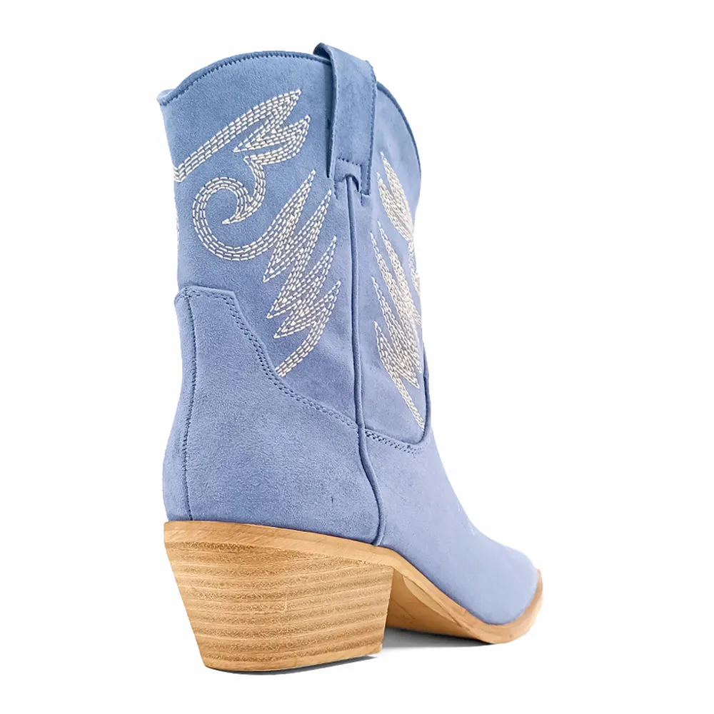 Zahara Embroidered Pointed Toe Cowboy Boots