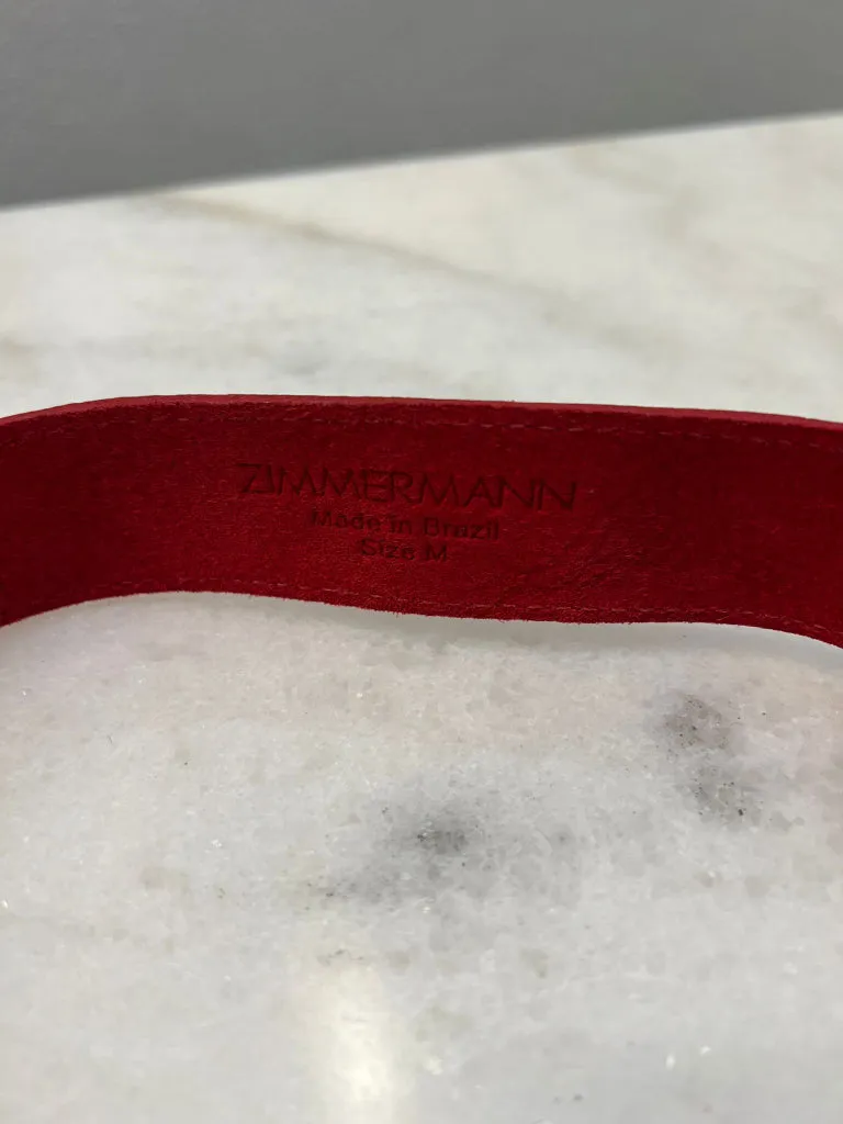 Zimmermann Red Leather Bow Belt - size M