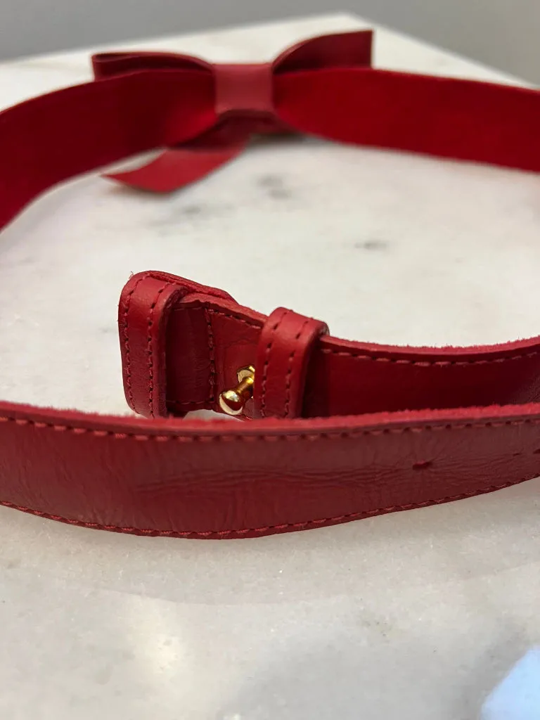 Zimmermann Red Leather Bow Belt - size M