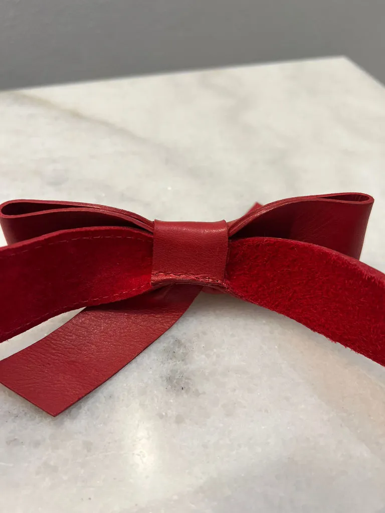 Zimmermann Red Leather Bow Belt - size M