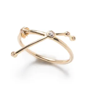 Zodiacs 14k & Diamond Aries + Fire Ring