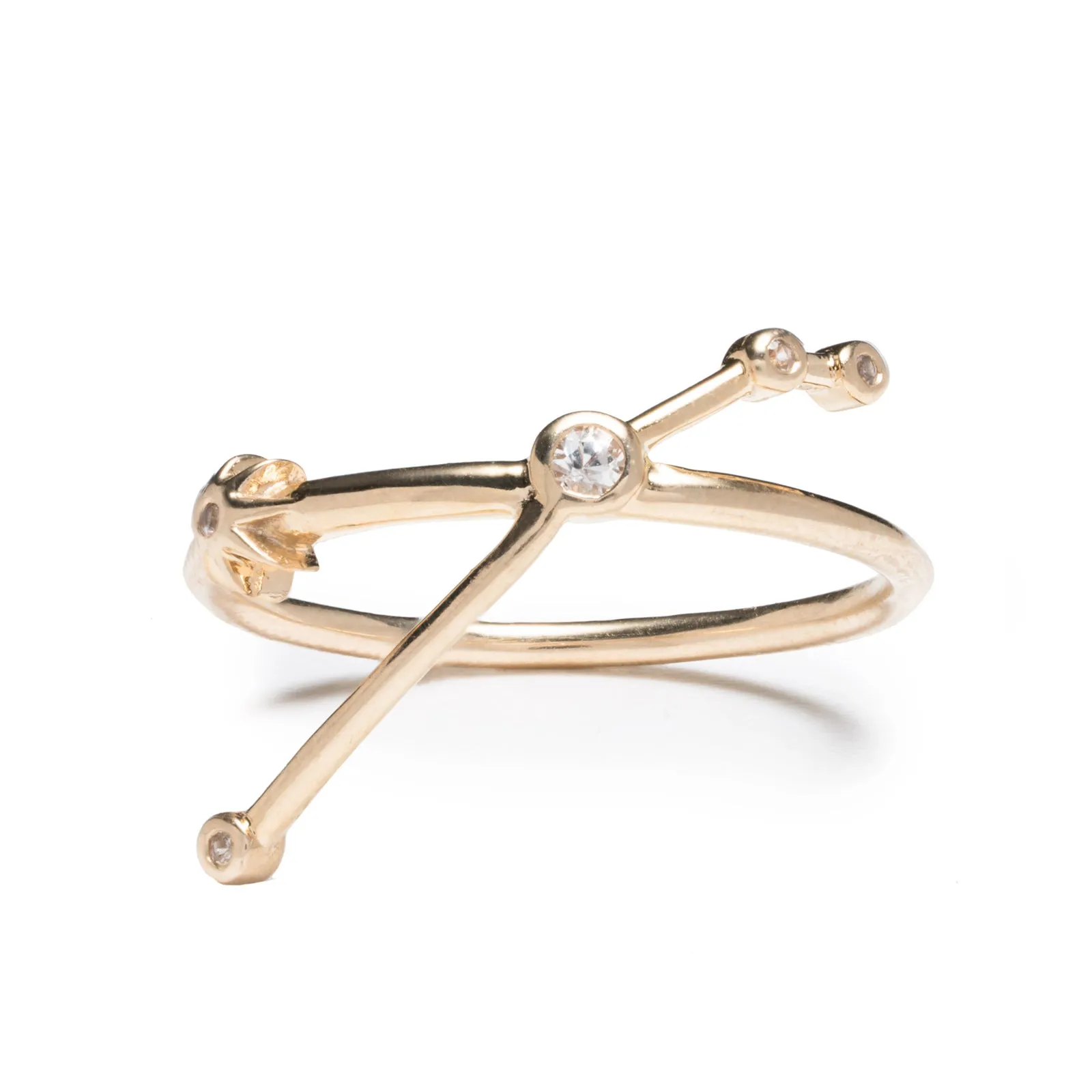 Zodiacs 14k & Diamond Aries + Fire Ring